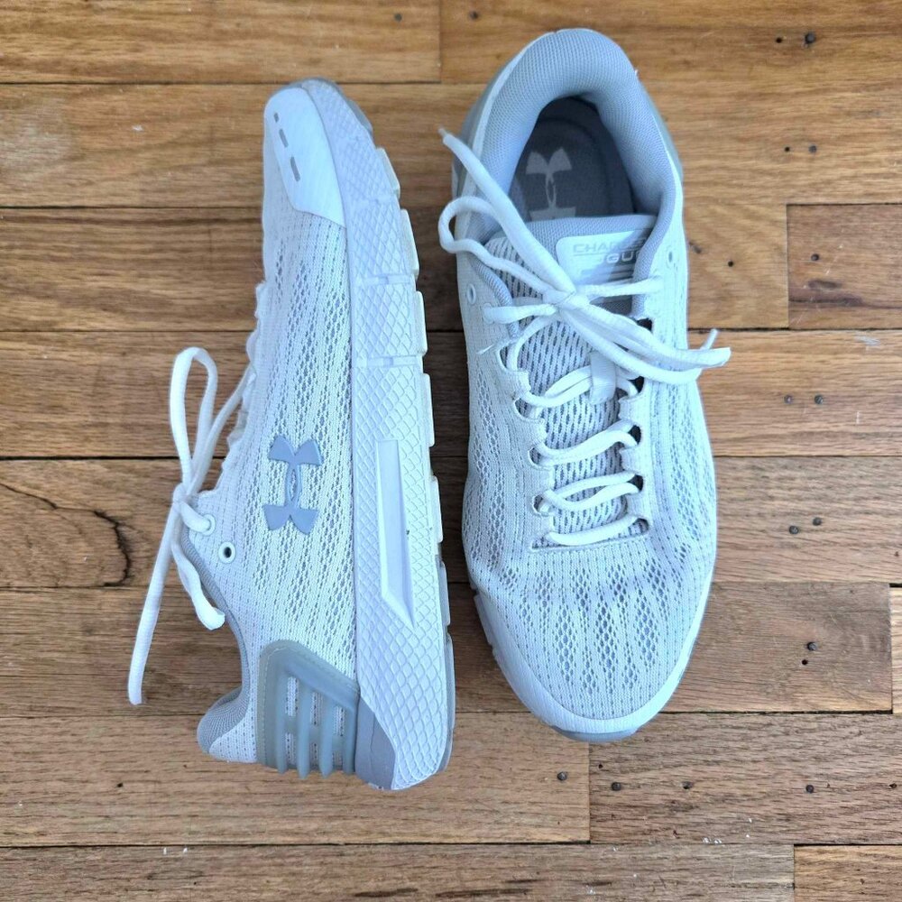 Under Armour Charged Rogue Lace-Up White Womens Trainers Running Shoes Size 9.5